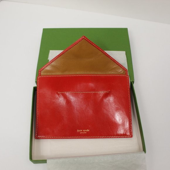 Kate Spade Coral Color Leather Photo Envelope Wallet/Clutch - Picture 2 of 12